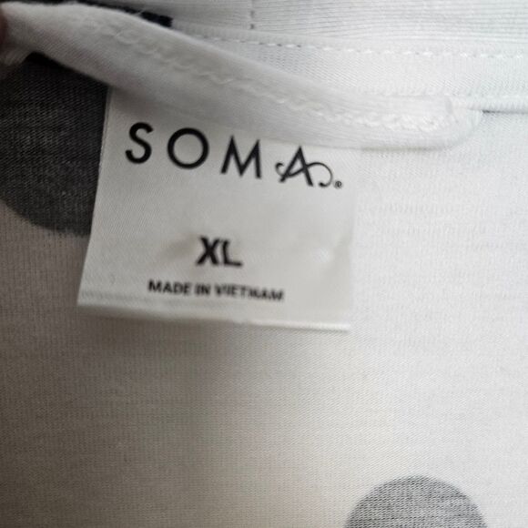 SOMA Cool Nights Kimono Sleeve Short Robe Polka Dots XL - Picture 2 of 4